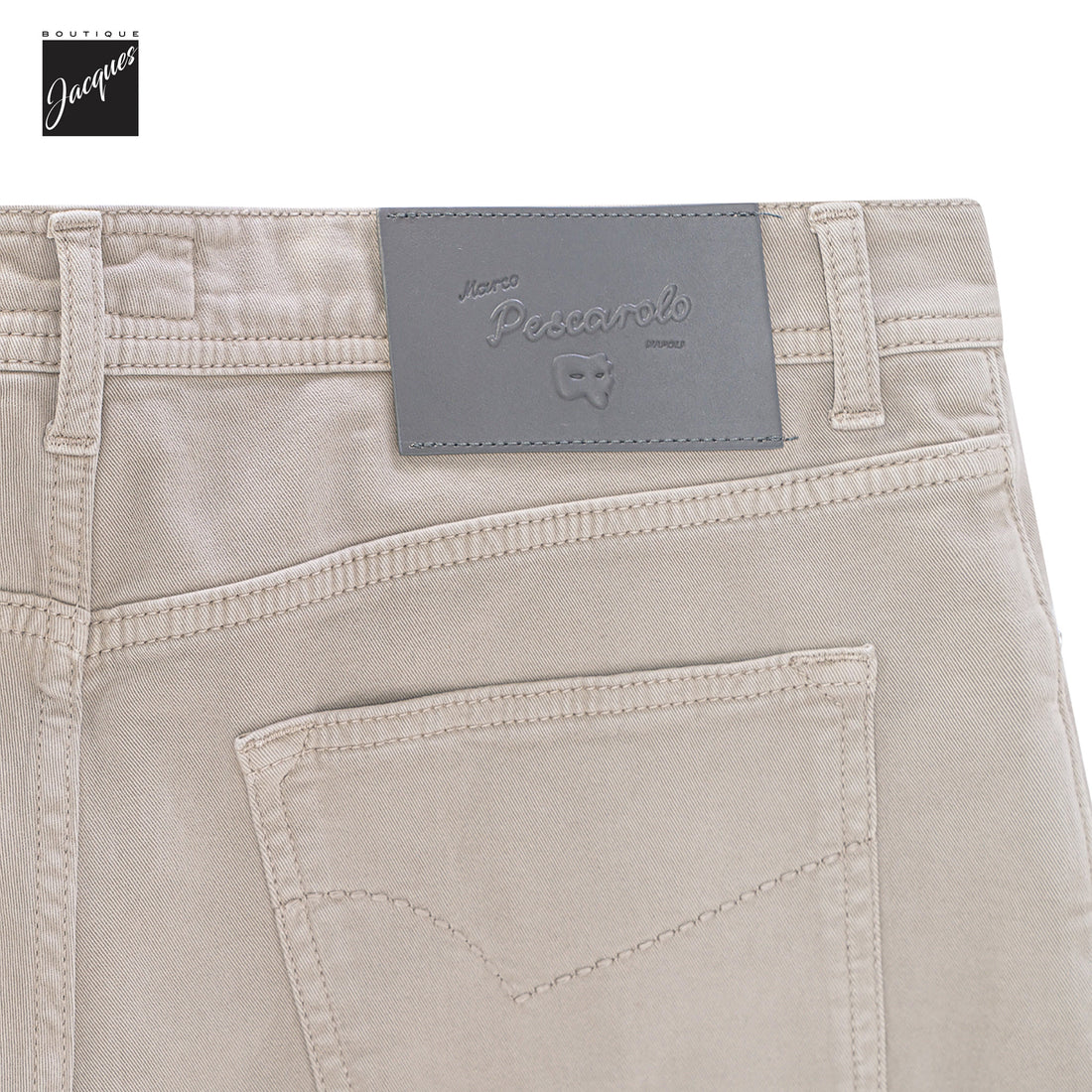 Taupe Cotton-Cashmere Nerano M Tailored Fit Five Pocket Pants - Marco Pescarolo