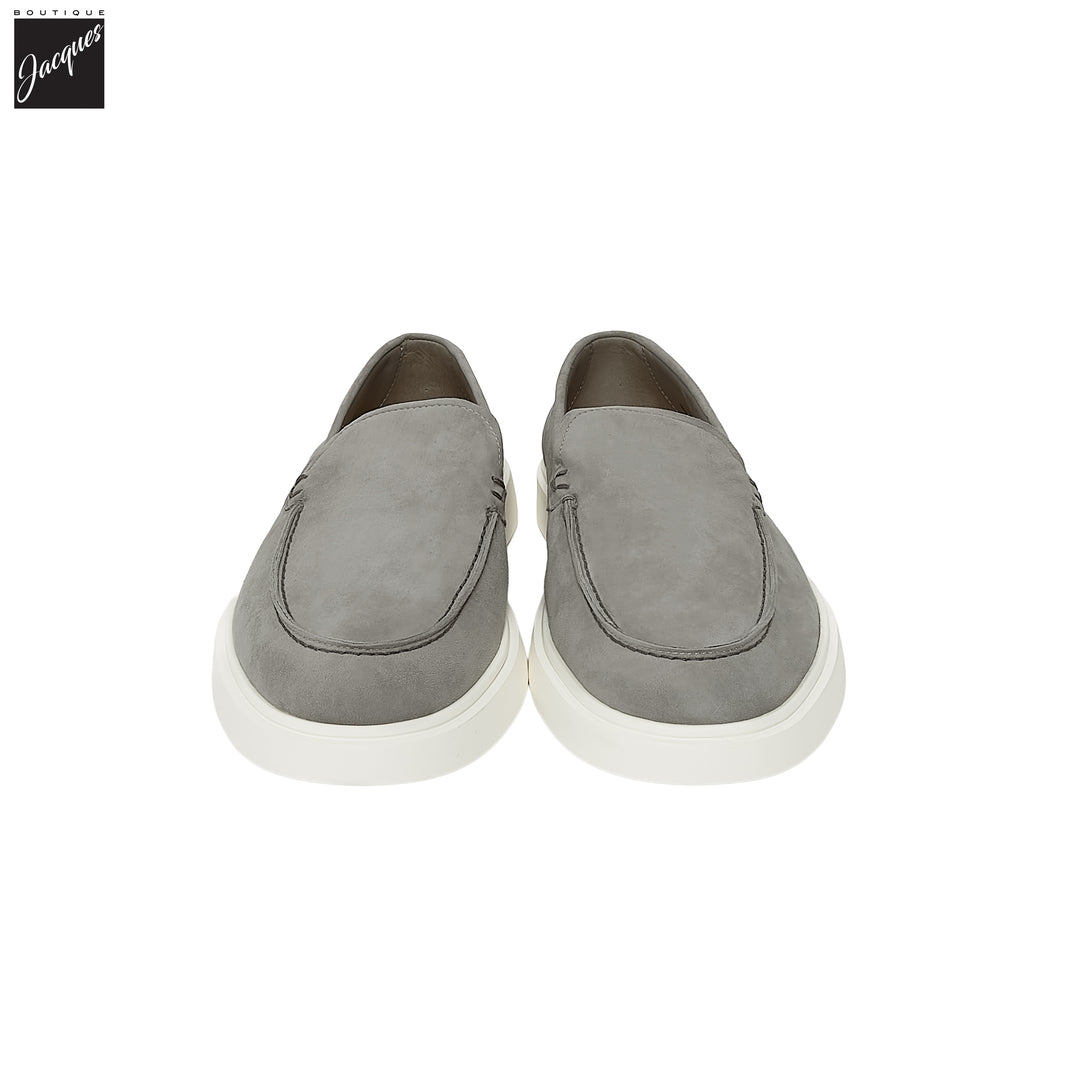 Light Gray Extralight Suede Leather Loafers - Fabiano Ricci - Boutique Jacques International