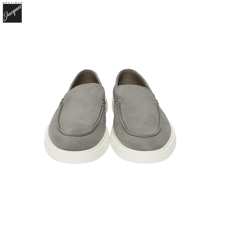 Light Gray Extralight Suede Leather Loafers - Fabiano Ricci - Boutique Jacques International