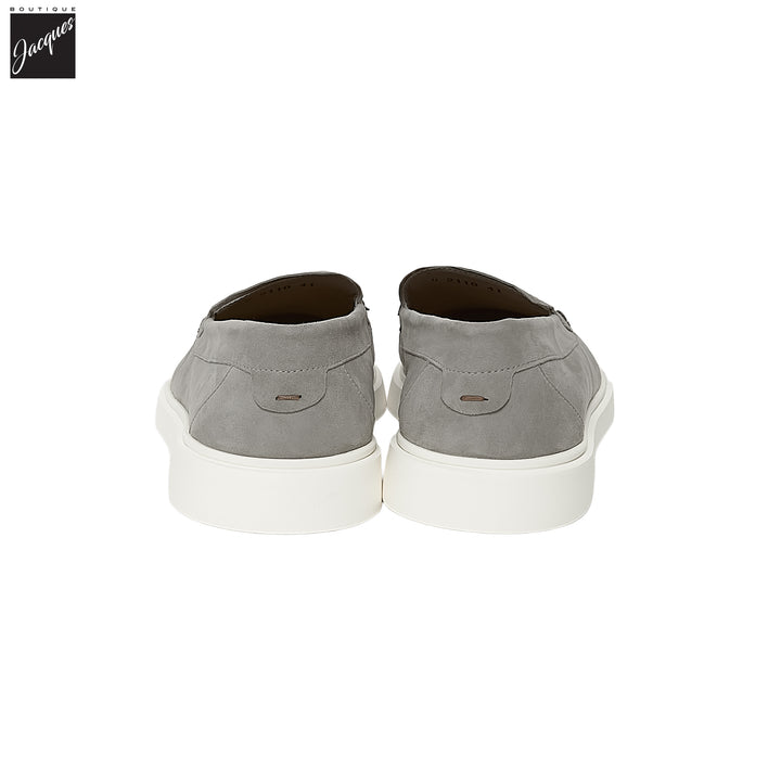 Light Gray Extralight Suede Leather Loafers - Fabiano Ricci - Boutique Jacques International