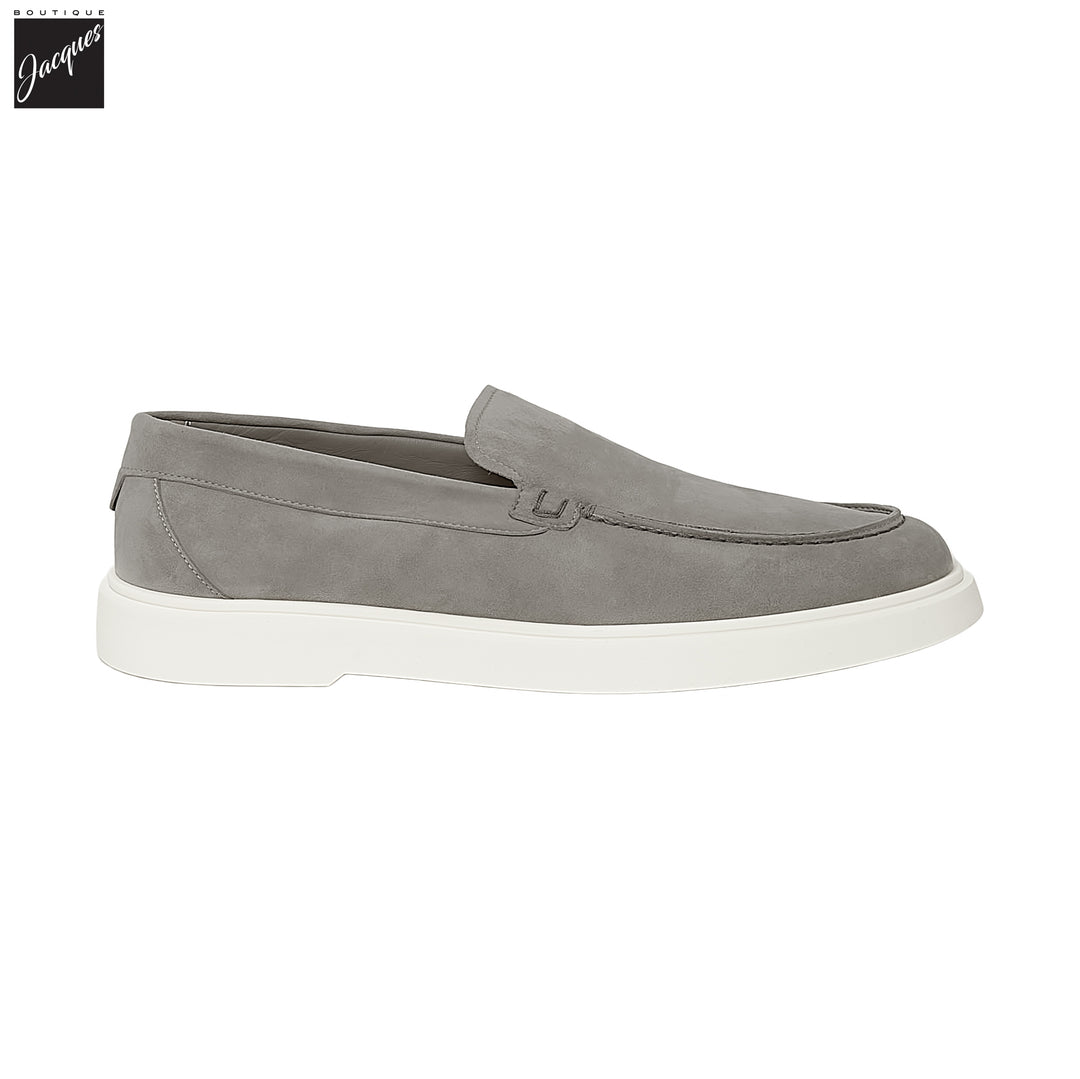 Light Gray Extralight Suede Leather Loafers - Fabiano Ricci - Boutique Jacques International