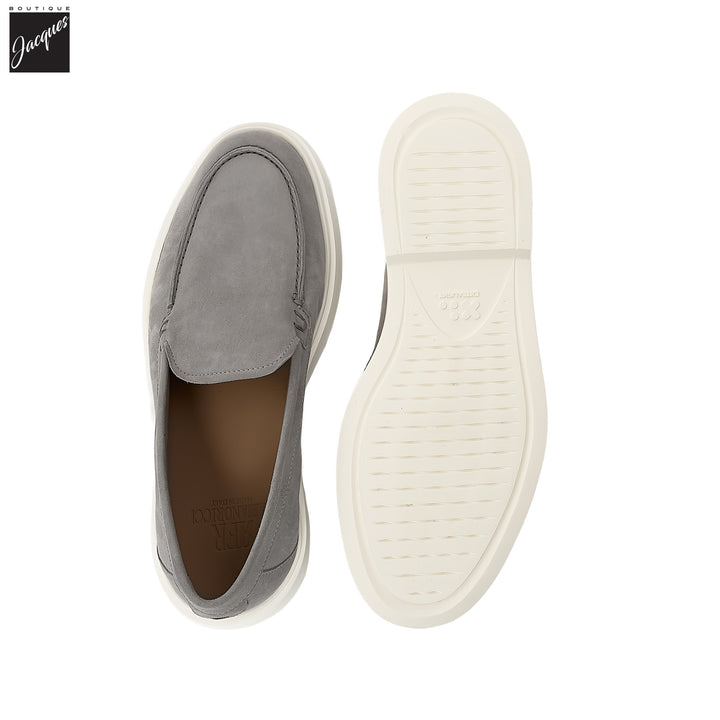 Light Gray Extralight Suede Leather Loafers - Fabiano Ricci - Boutique Jacques International