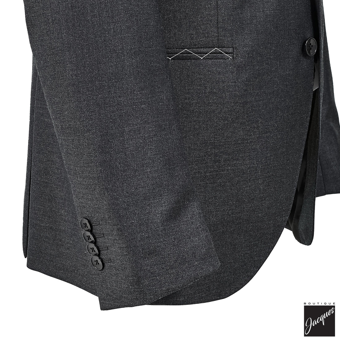 Charcoal Gray Solid Vitale Barberis Slim Fit Suit - Luigi Bianchi