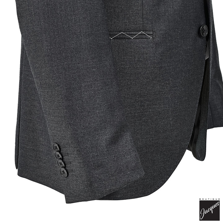 Charcoal Gray Solid Vitale Barberis Slim Fit Suit - Luigi Bianchi