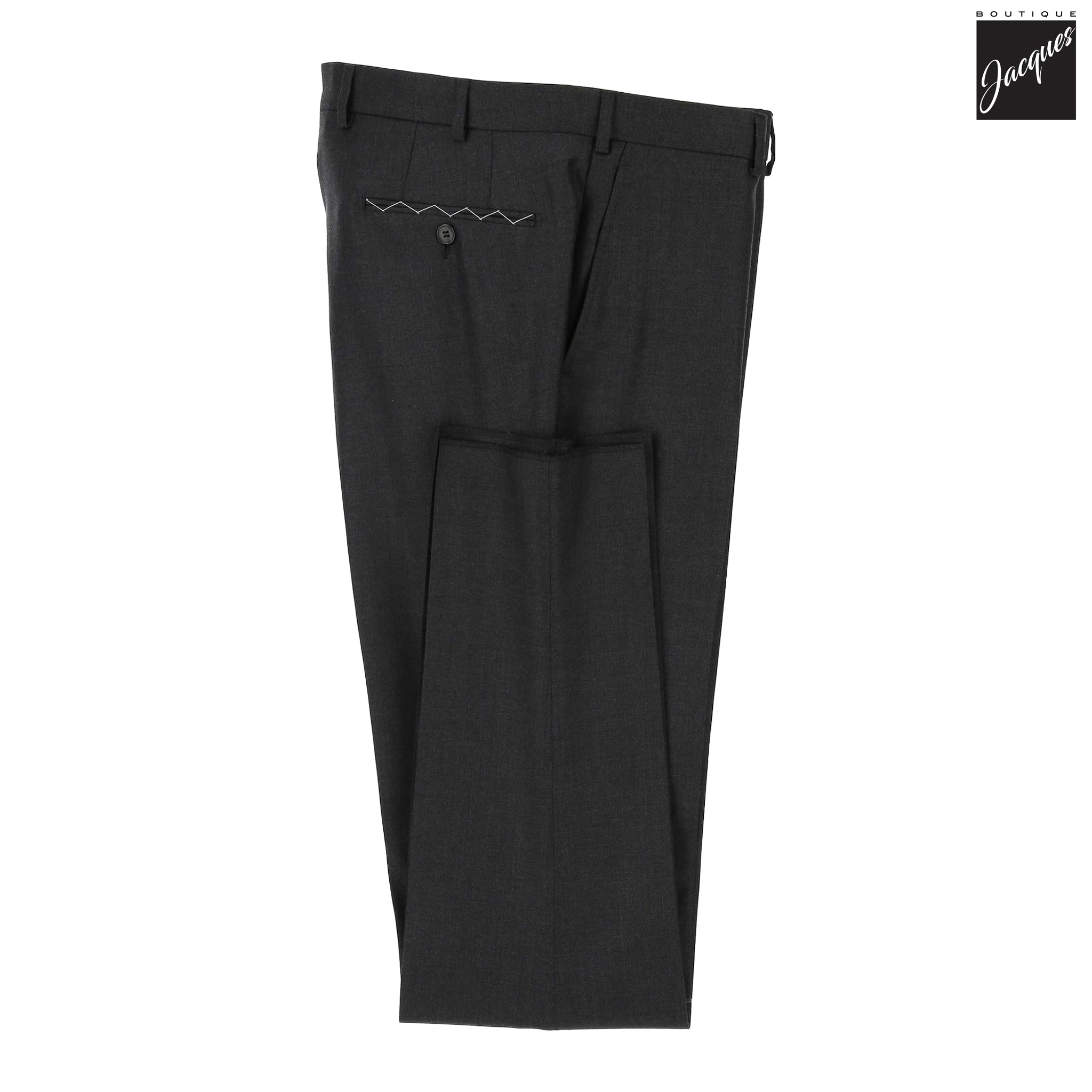 Charcoal Gray Solid Vitale Barberis Slim Fit Suit - Luigi Bianchi