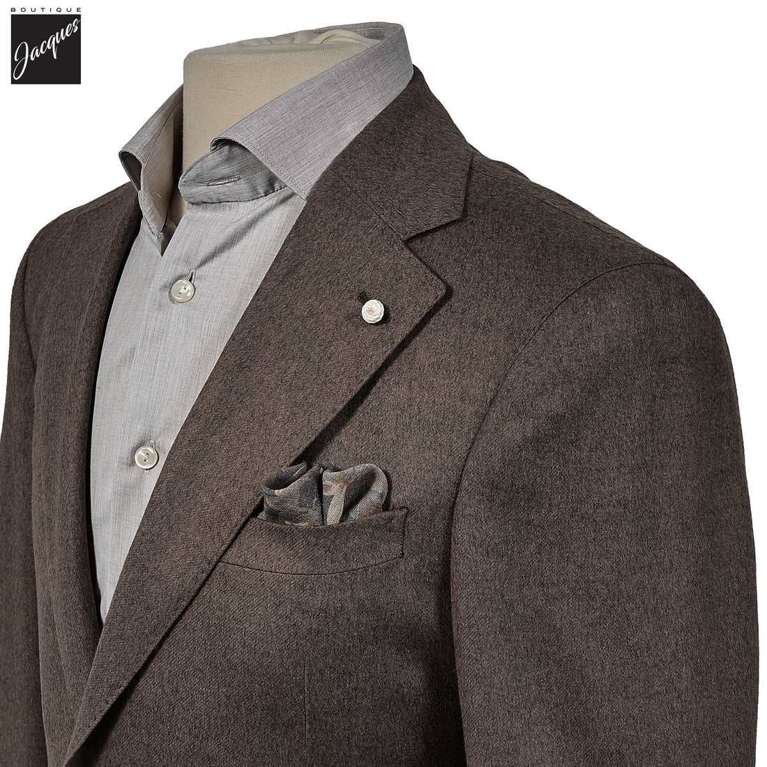 Brown Silk-Cashmere Contemporary Dream Fit Sport Jacket - Luigi Bianchi