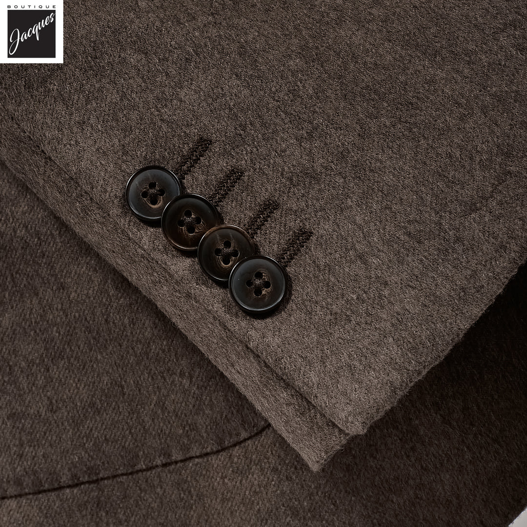 Brown Silk-Cashmere Contemporary Dream Fit Sport Jacket - Luigi Bianchi