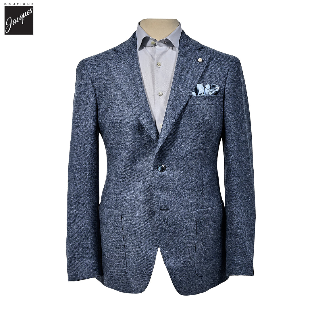 Blue Wool-Cashmere Contemporary Dream Fit Sport Jacket - Luigi Bianchi