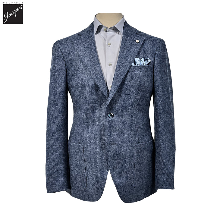 Blue Wool-Cashmere Contemporary Dream Fit Sport Jacket - Luigi Bianchi - Boutique Jacques International