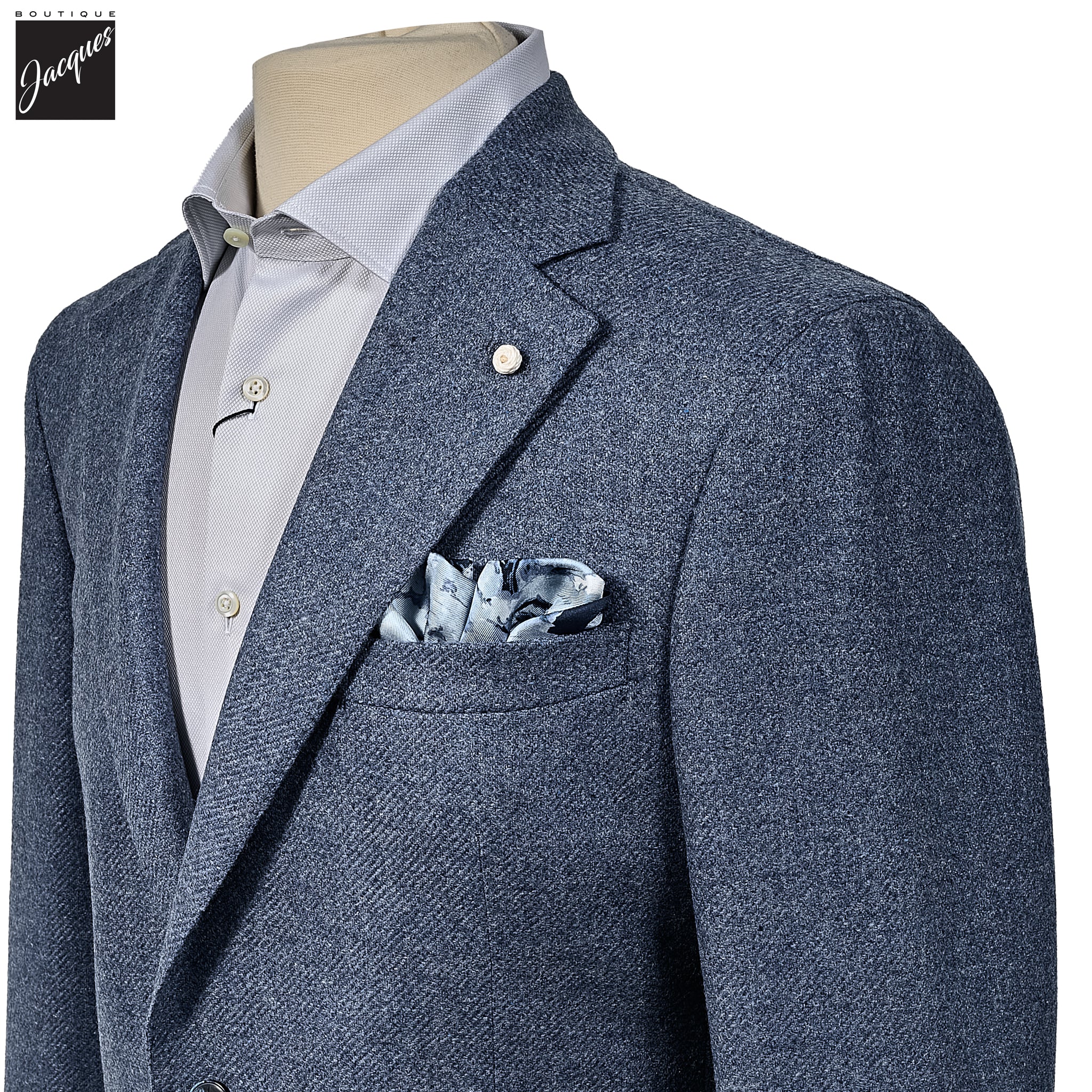 Blue Wool-Cashmere Contemporary Dream Fit Sport Jacket - Luigi Bianchi