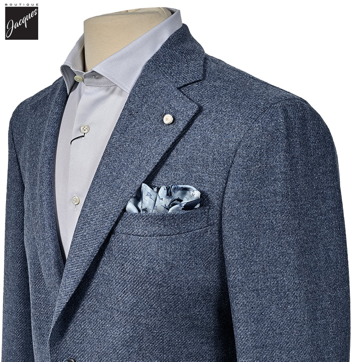 Blue Wool-Cashmere Contemporary Dream Fit Sport Jacket - Luigi Bianchi - Boutique Jacques International