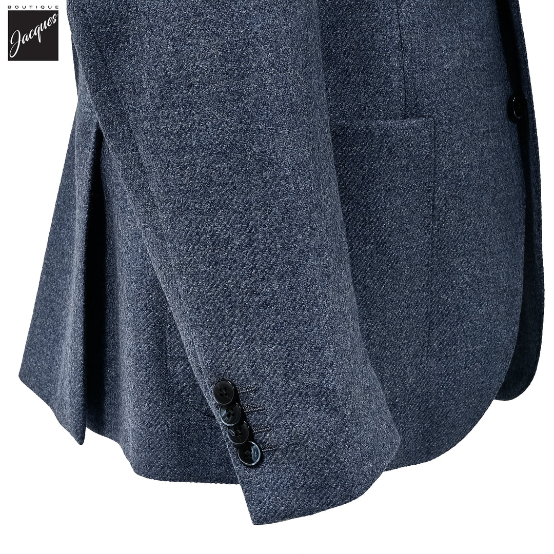 Blue Wool-Cashmere Contemporary Dream Fit Sport Jacket - Luigi Bianchi - Boutique Jacques International