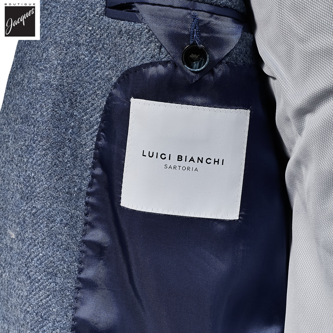 Blue Wool-Cashmere Contemporary Dream Fit Sport Jacket - Luigi Bianchi - Boutique Jacques International