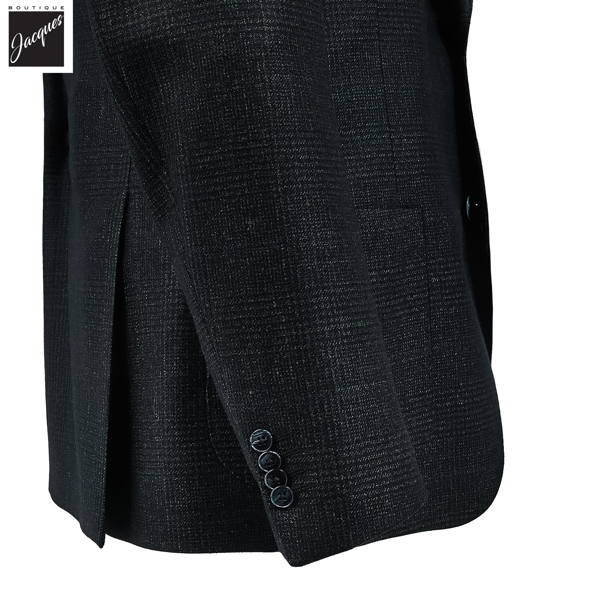 Dark Green Prince-of-Wales Contemporary Fit Loro Piana Sport Jacket - Luigi Bianchi