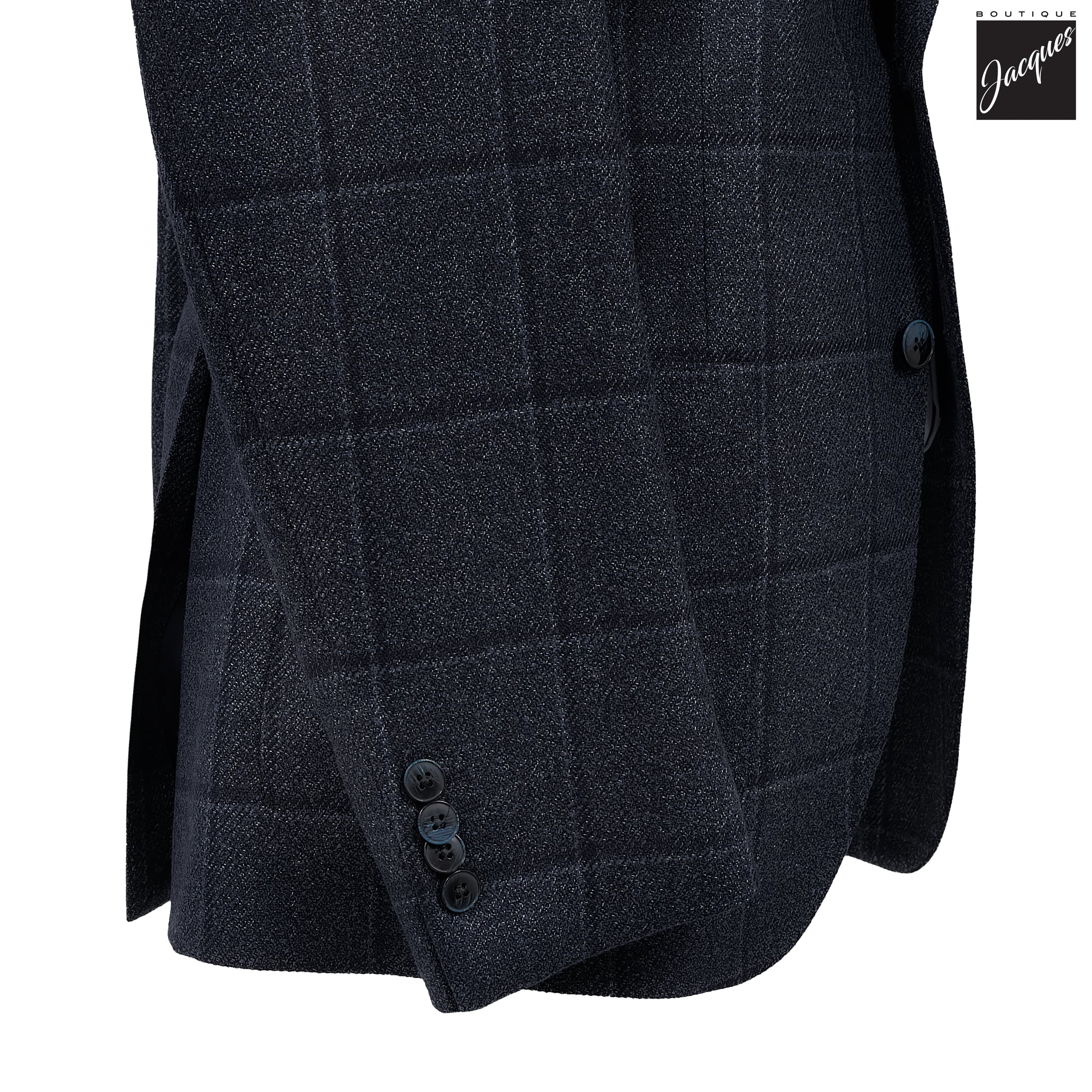 Blue Windowpane Wool-Silk Dream Tweed Contemporary Fit Sport Jacket - Luigi Bianchi