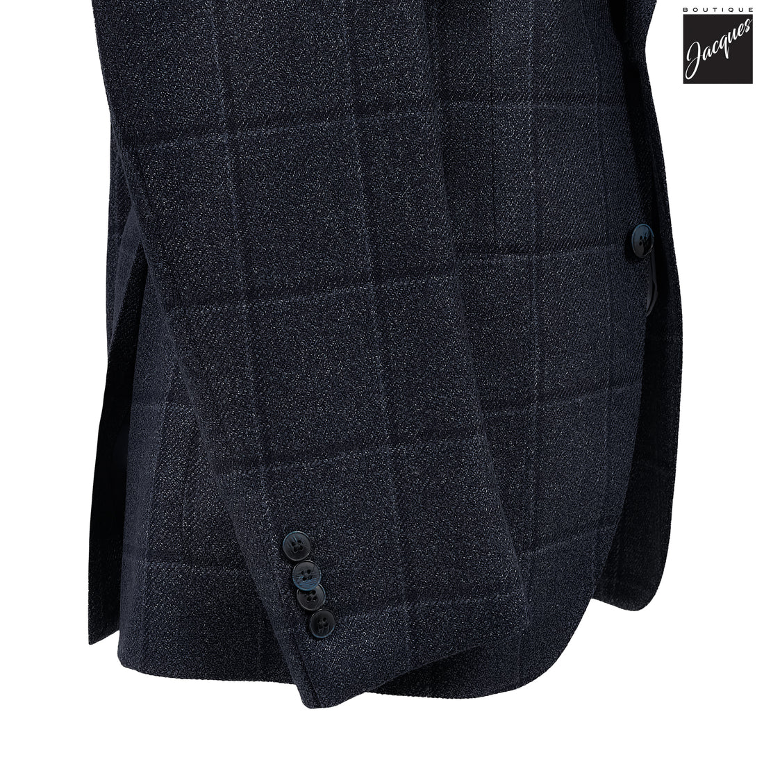 Blue Windowpane Wool-Silk Dream Tweed Contemporary Fit Sport Jacket - Luigi Bianchi