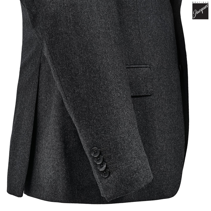 Charcoal Gray Flannel Solid Vitale Barberis Contemporary Fit Suit - Luigi Bianchi