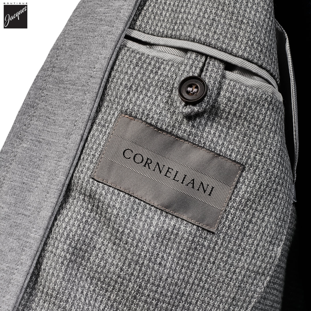 Gray Neat Hybrid Bib Modern Fit Sport Coat - Corneliani