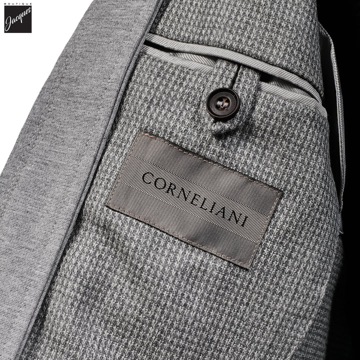 Gray Neat Hybrid Bib Modern Fit Sport Coat - Corneliani