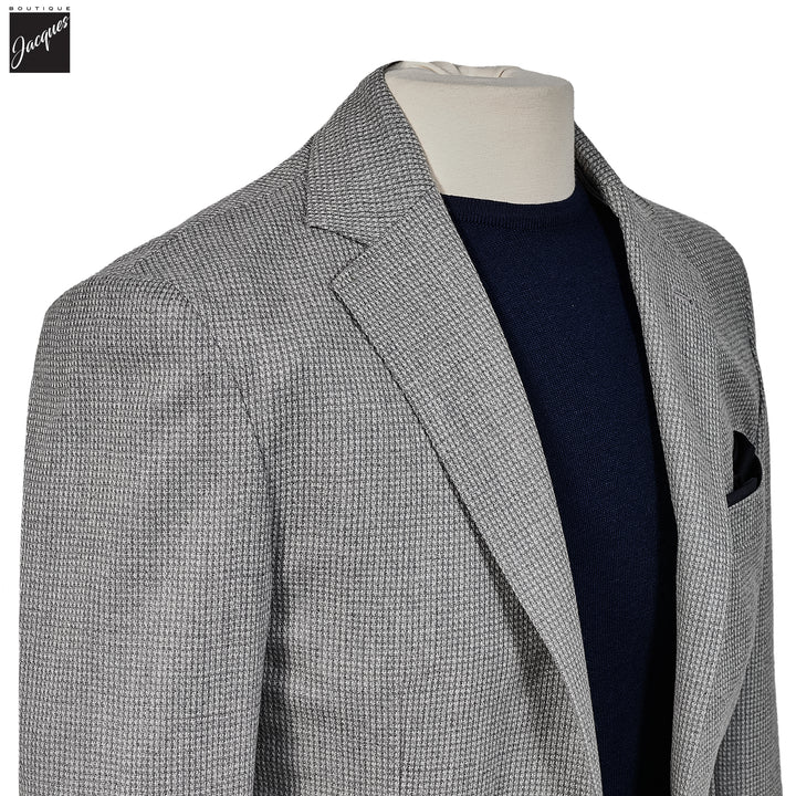 Gray Neat Hybrid Bib Modern Fit Sport Coat - Corneliani