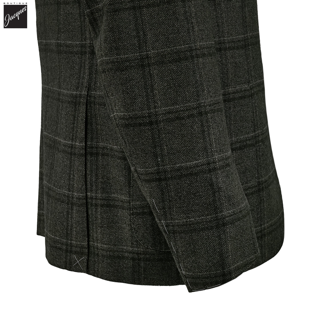 Green Wool Overcheck Modern Fit Sport Coat - Corneliani