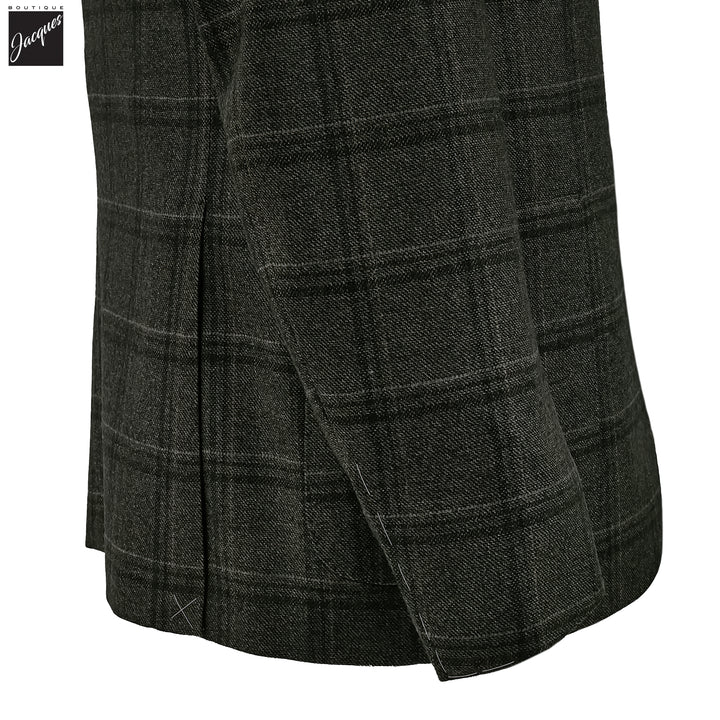 Green Wool Overcheck Modern Fit Sport Coat - Corneliani