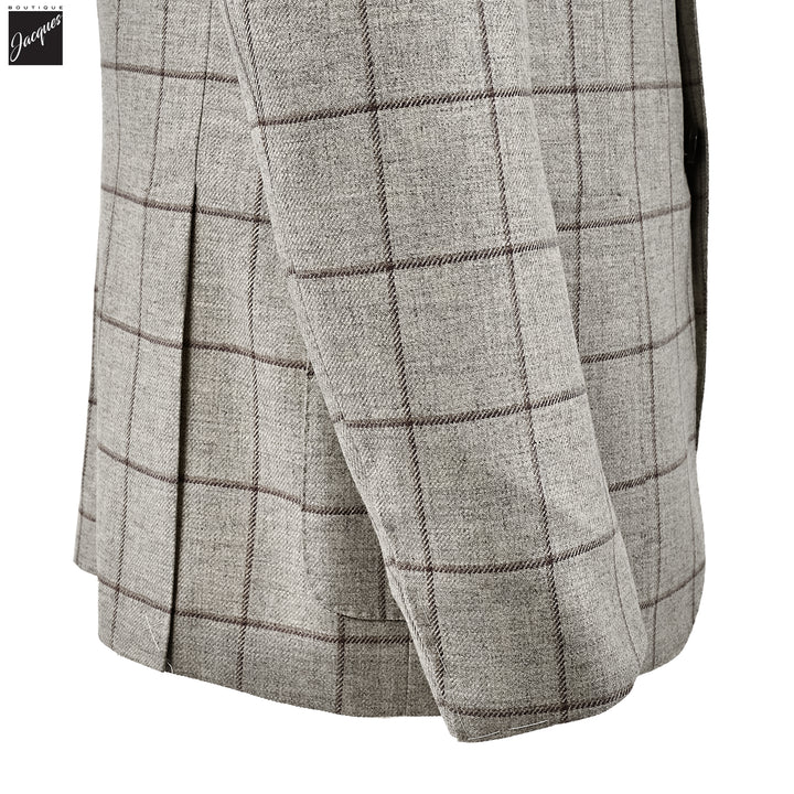 Light Gray Check Wool-Cashmere Modern Fit Sport Coat - Corneliani