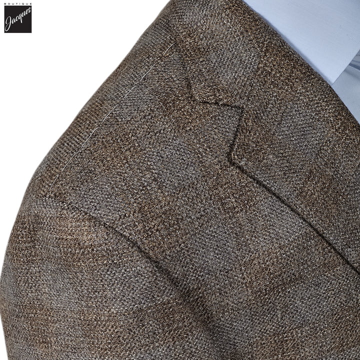 Beige & Gray Check Modern Fit Wool Sport Coat - Corneliani