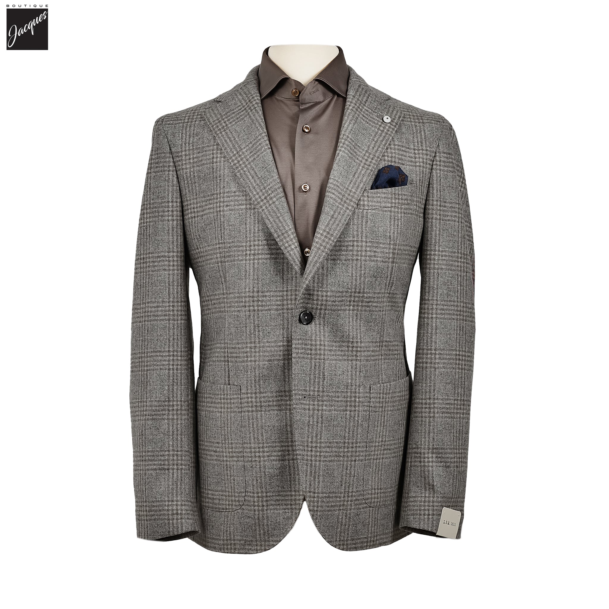 Gray Check Wool Unconstructed Contemporary Sport Jacket - L.B.M. 1911