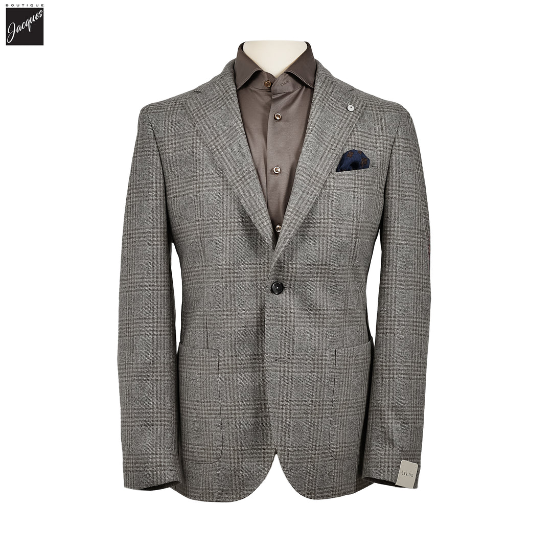 Gray Check Wool Unconstructed Contemporary Sport Jacket - L.B.M. 1911