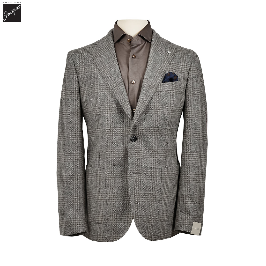 Gray Check Wool Unconstructed Contemporary Sport Jacket - L.B.M. 1911