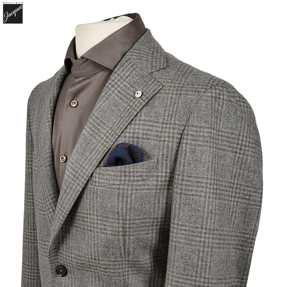 Gray Check Wool Unconstructed Contemporary Sport Jacket - L.B.M. 1911