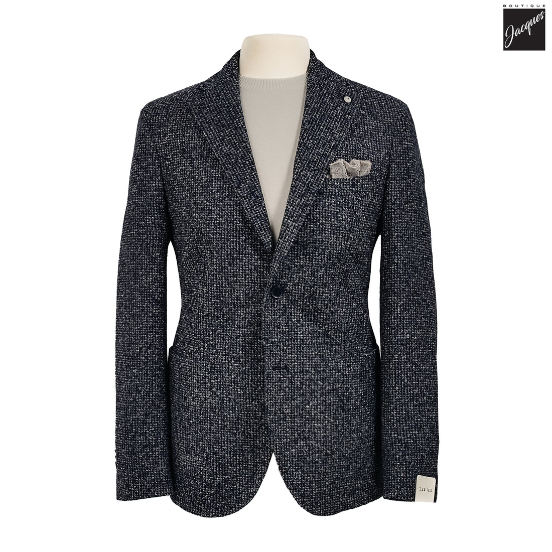 Navy Mélange Wool Jersey Unconstructed Contemporary Sport Jacket - L.B.M. 1911