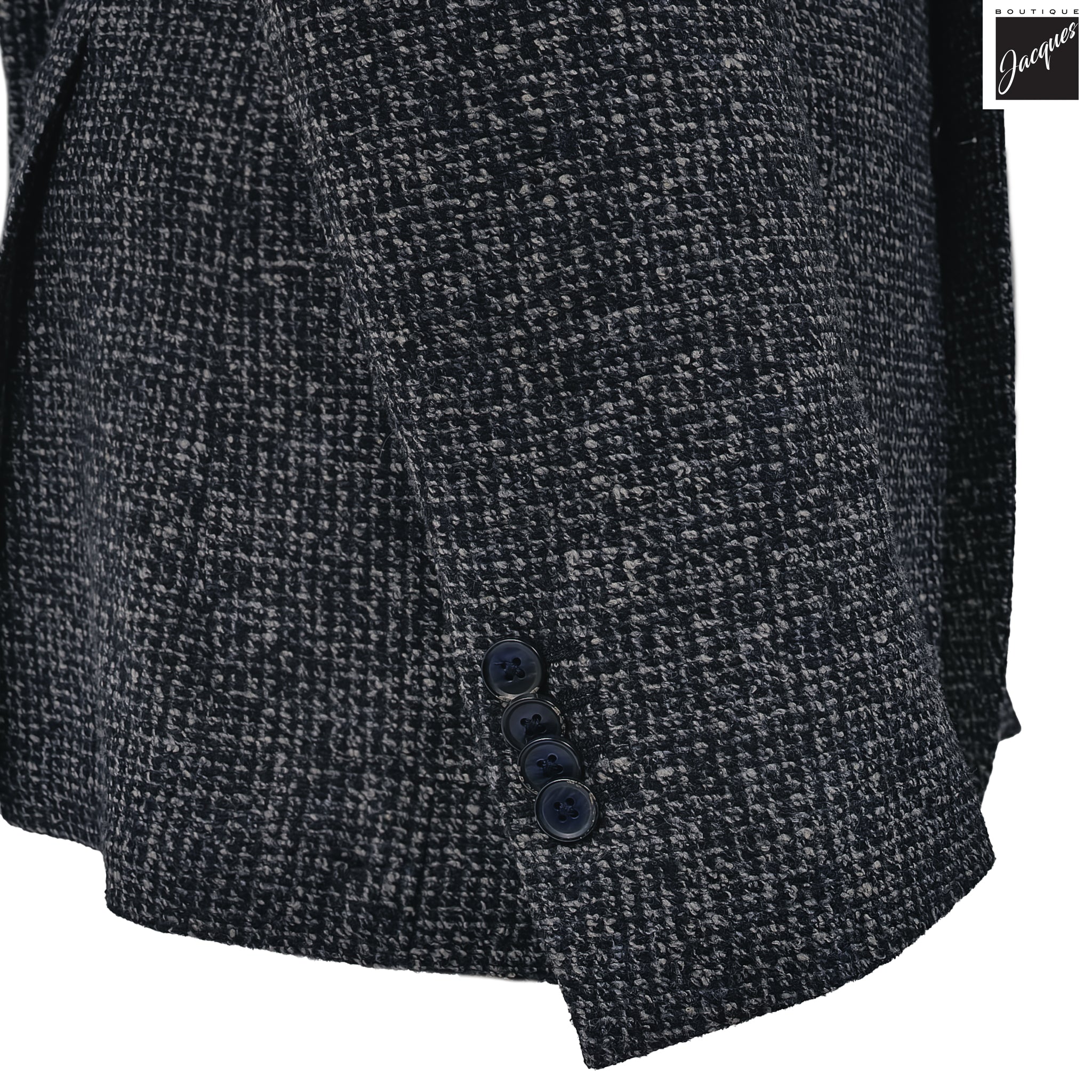 Navy Mélange Wool Jersey Unconstructed Contemporary Sport Jacket - L.B.M. 1911
