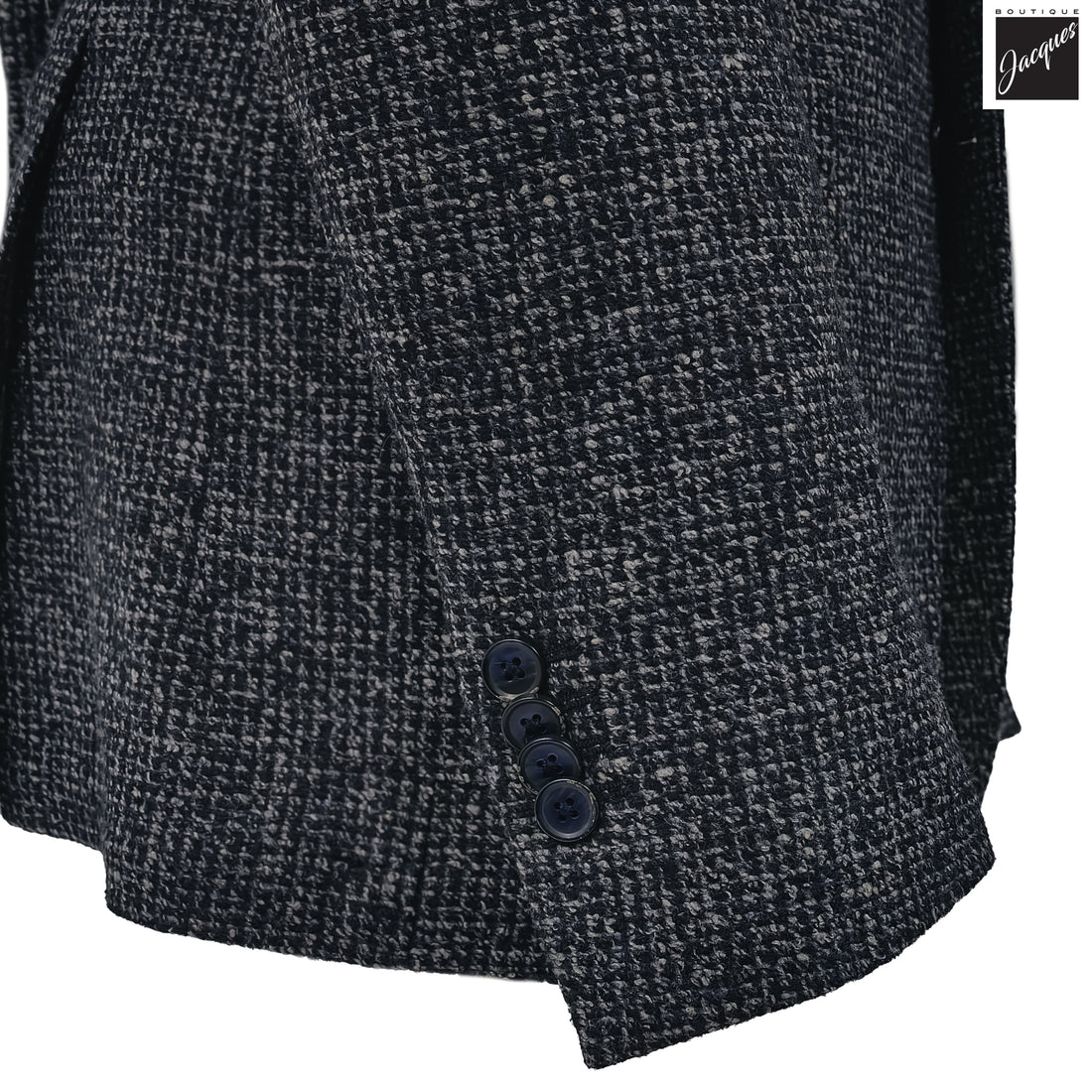 Navy Mélange Wool Jersey Unconstructed Contemporary Sport Jacket - L.B.M. 1911