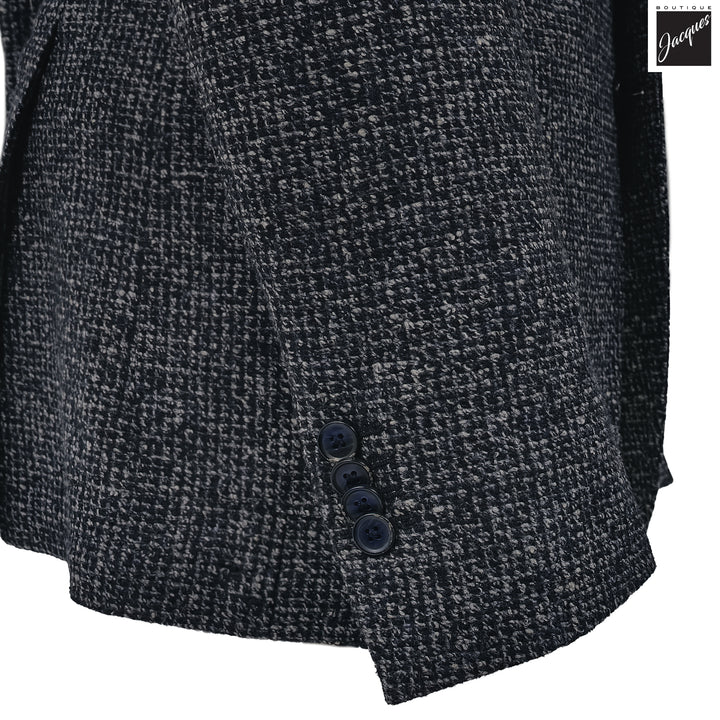 Navy Mélange Wool Jersey Unconstructed Contemporary Sport Jacket - L.B.M. 1911