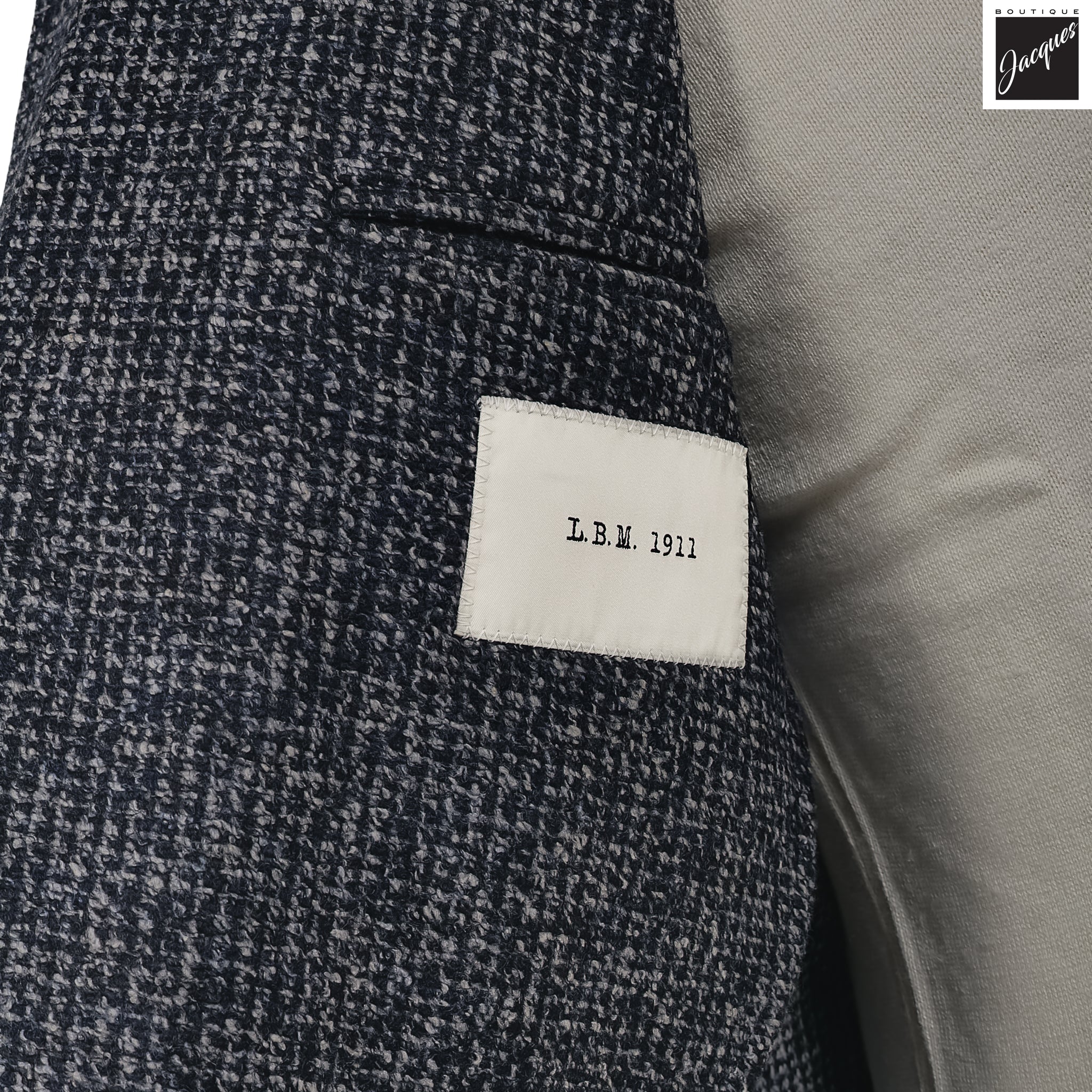Navy Mélange Wool Jersey Unconstructed Contemporary Sport Jacket - L.B.M. 1911