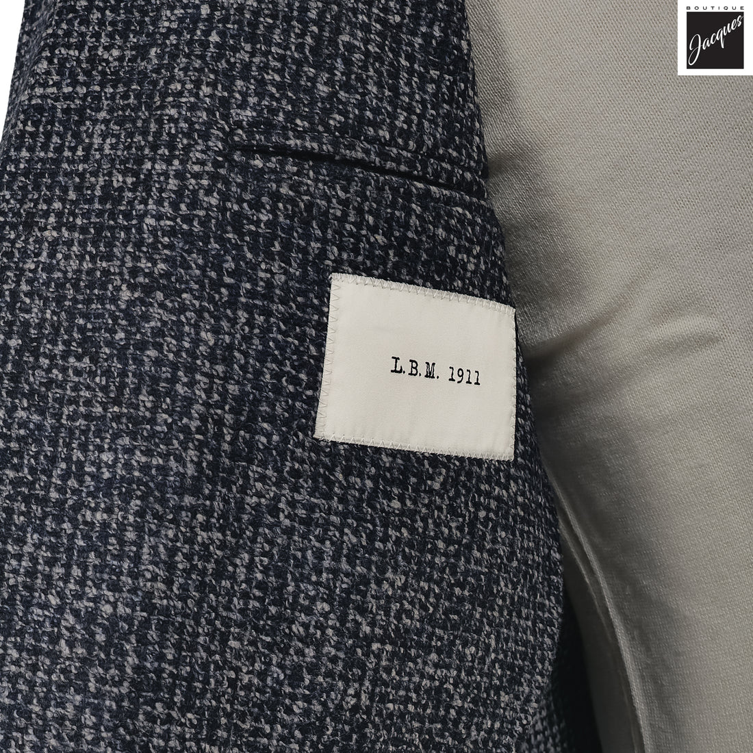 Navy Mélange Wool Jersey Unconstructed Contemporary Sport Jacket - L.B.M. 1911