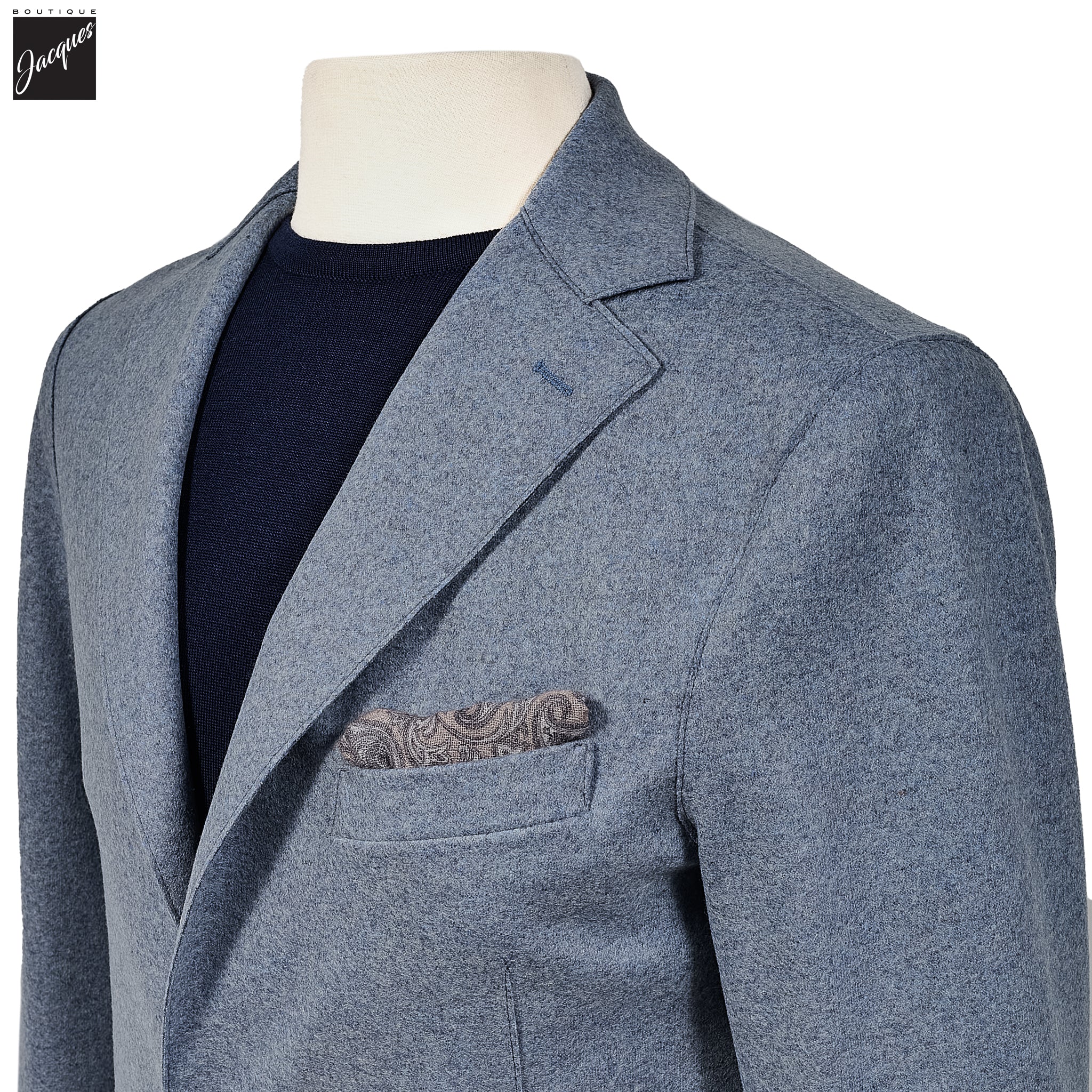 Light Blue Mélange Wool-Blend Contemporary Fit Sport Jacket - ELEVENTY