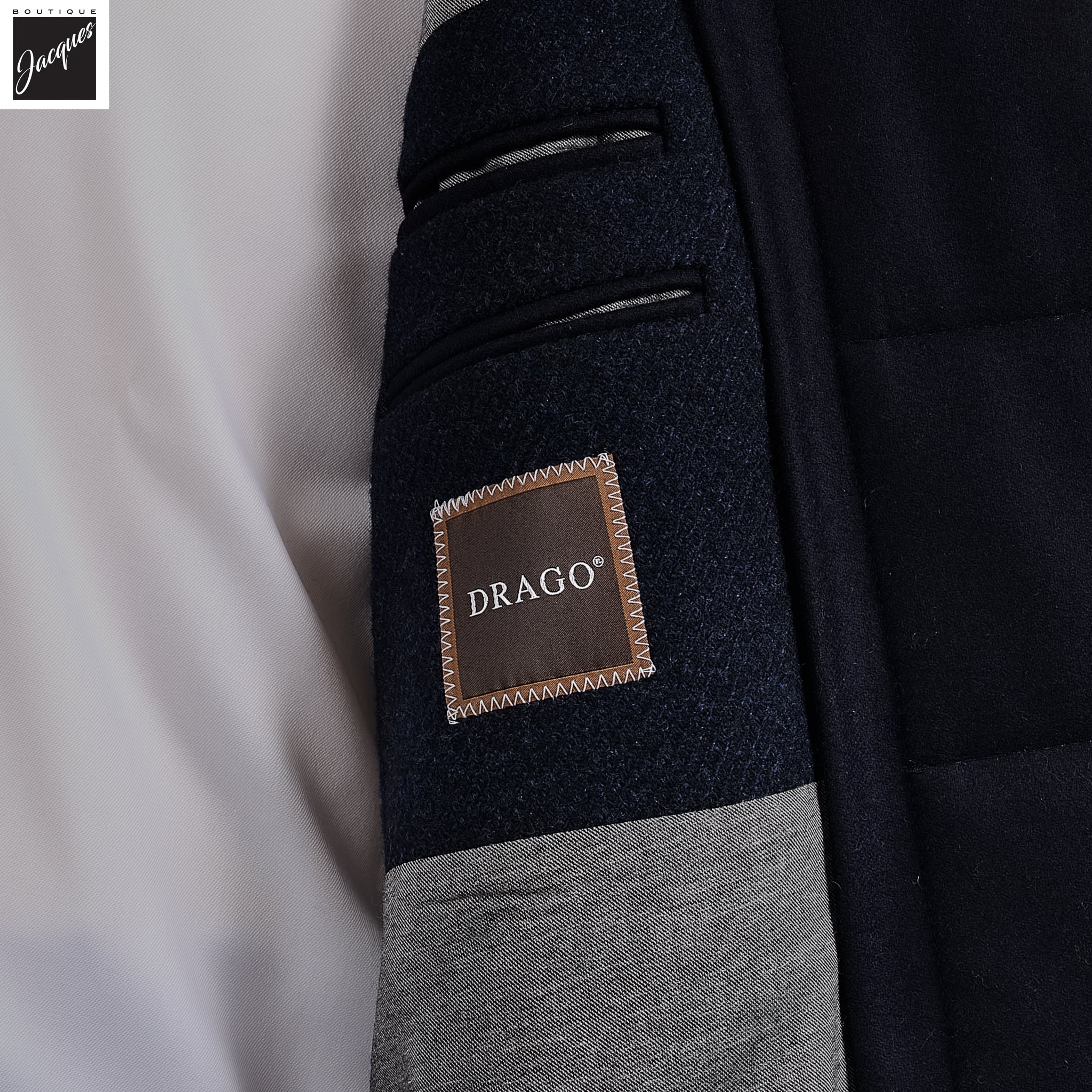 Dark Blue Mélange Drago Wool-Cashmere Overcoat - Luigi Bianchi