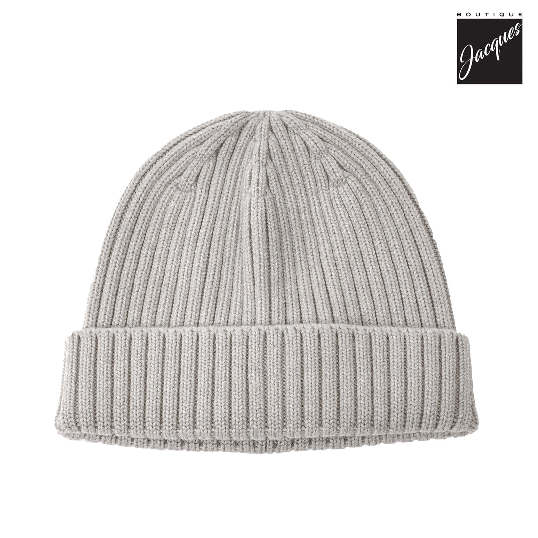 Light Gray Merino Wool Rib Knitted Hat - Stenströms