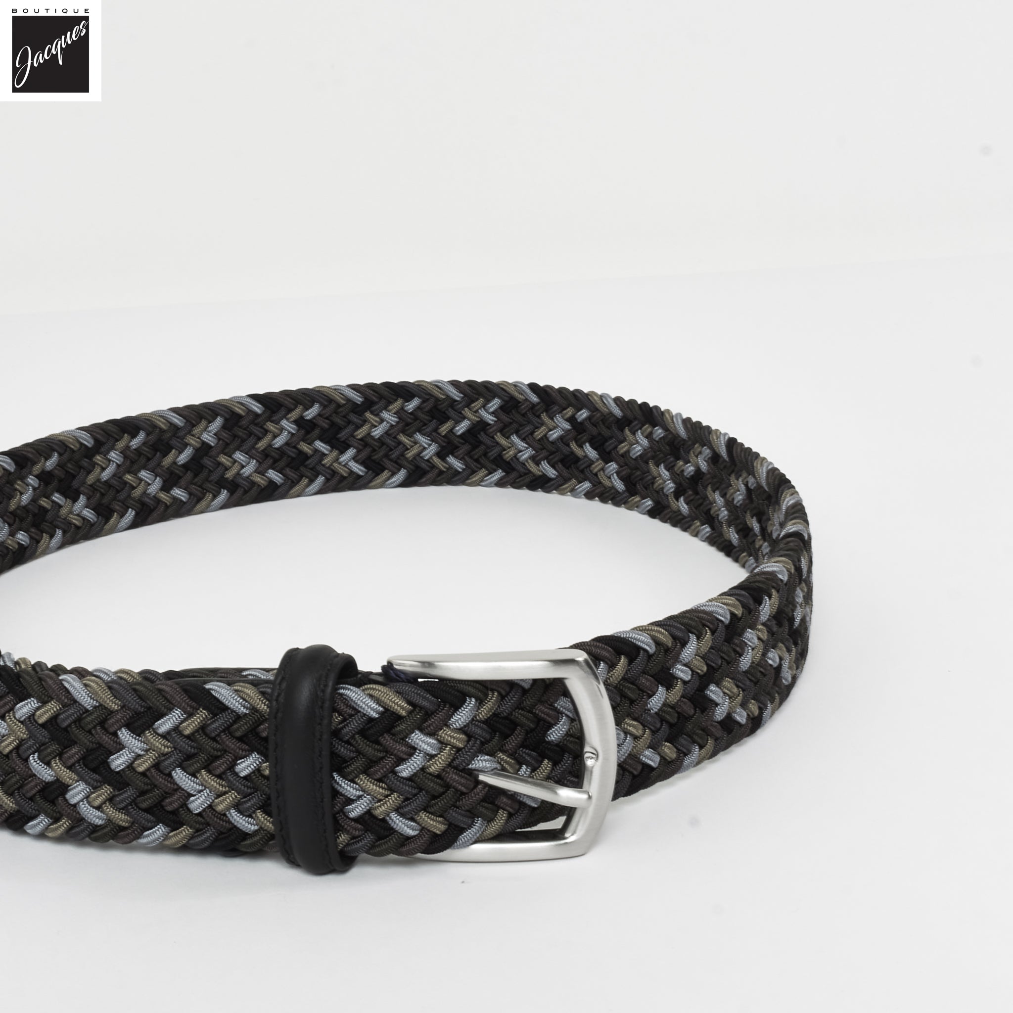 Blue Khaki Multicolour Woven Belt - Anderson's
