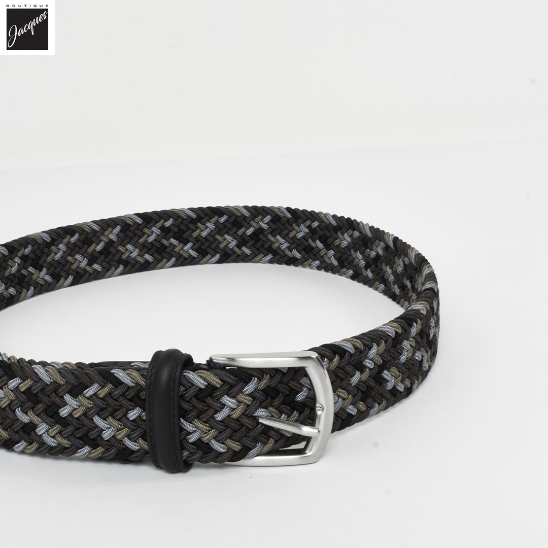 Blue Khaki Multicolour Woven Belt - Anderson's