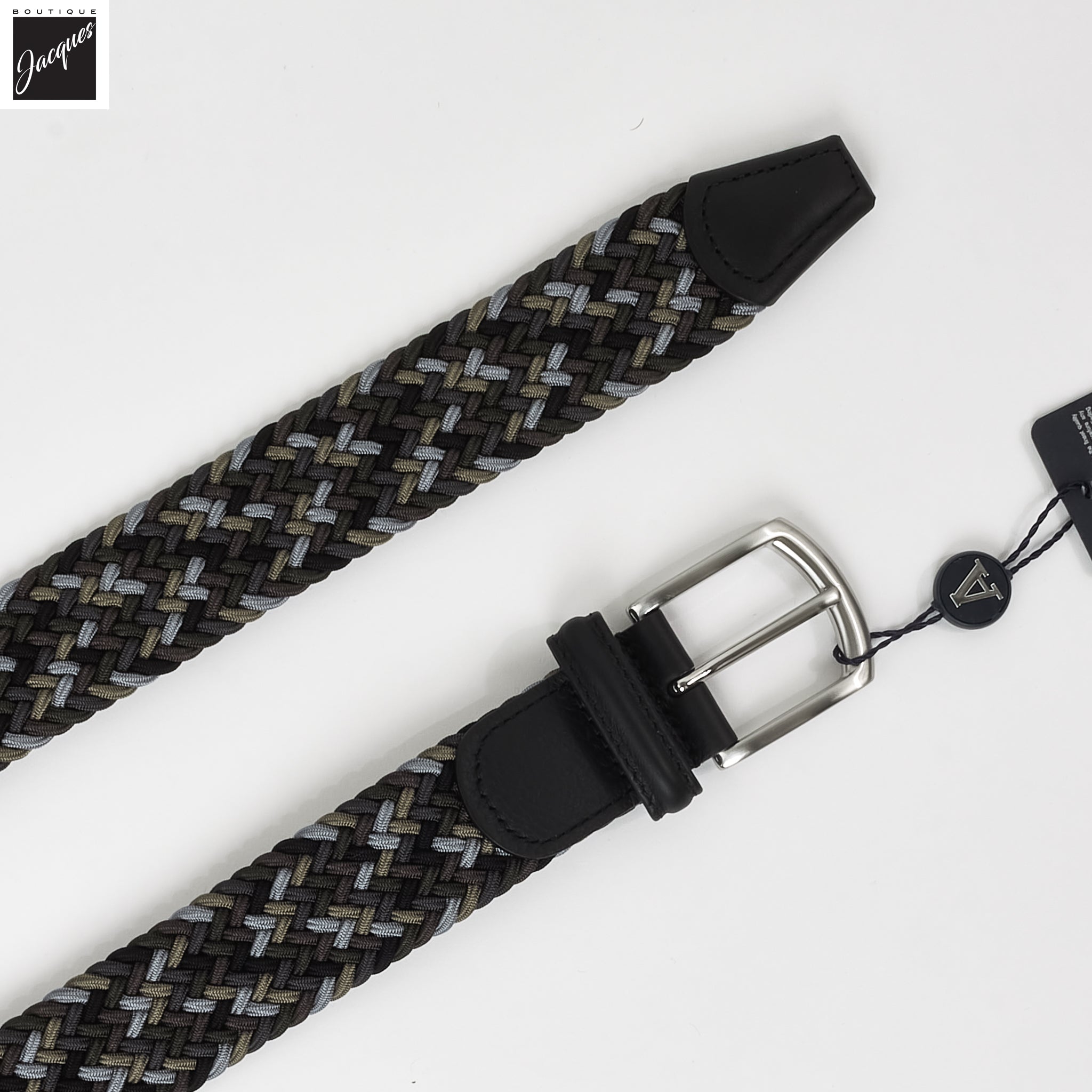 Blue Khaki Multicolour Woven Belt - Anderson's