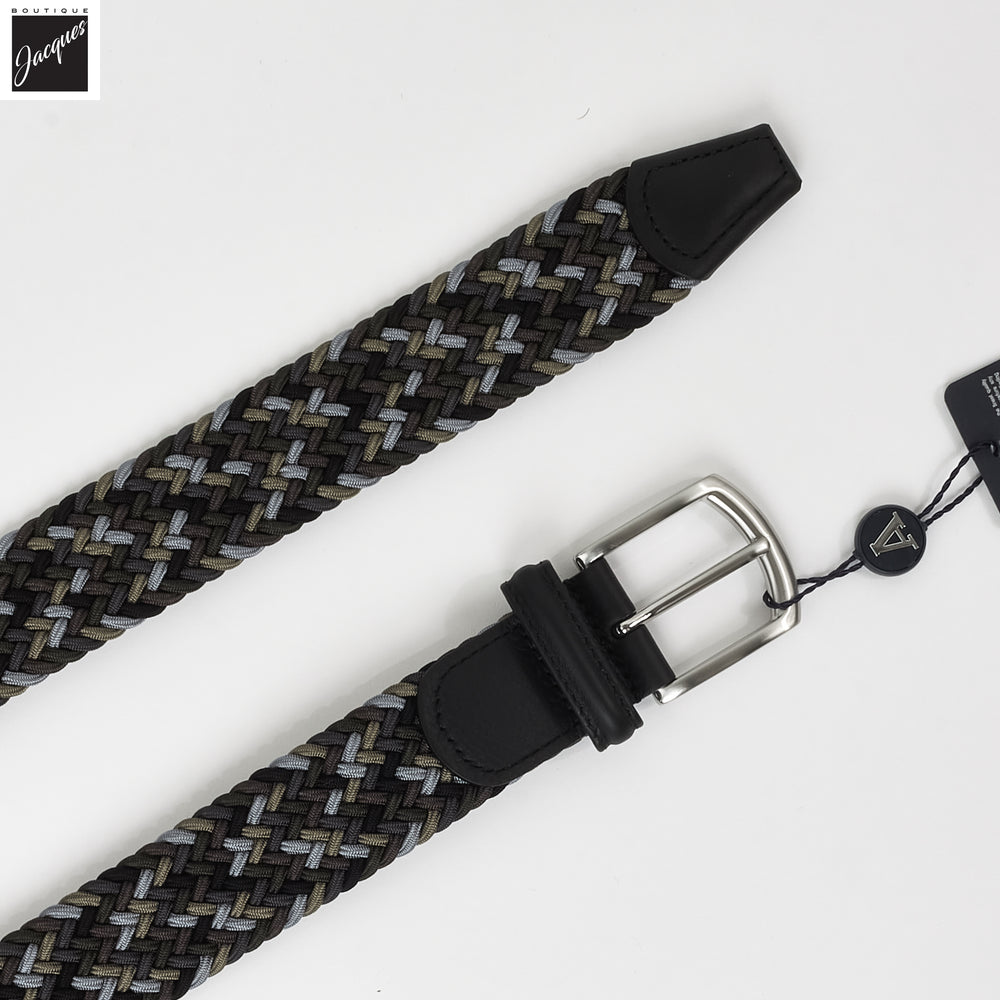 Blue Khaki Multicolour Woven Belt - Anderson's