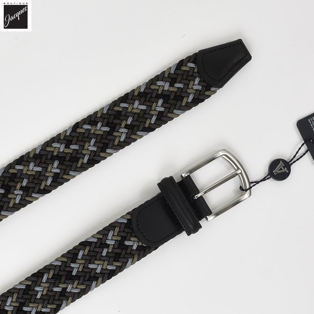 Blue Khaki Multicolour Woven Belt - Anderson's