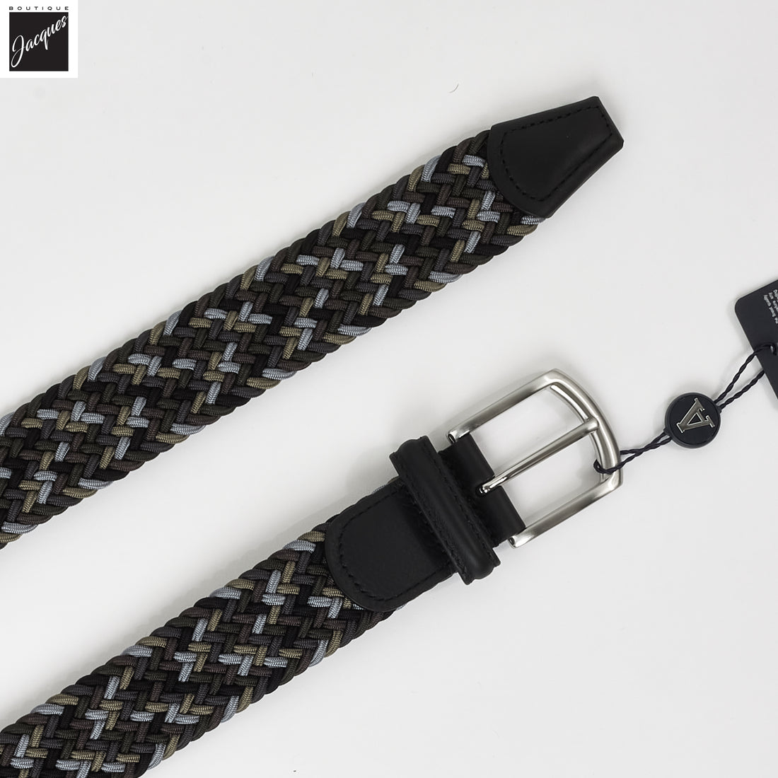 Blue Khaki Multicolour Woven Belt - Anderson's