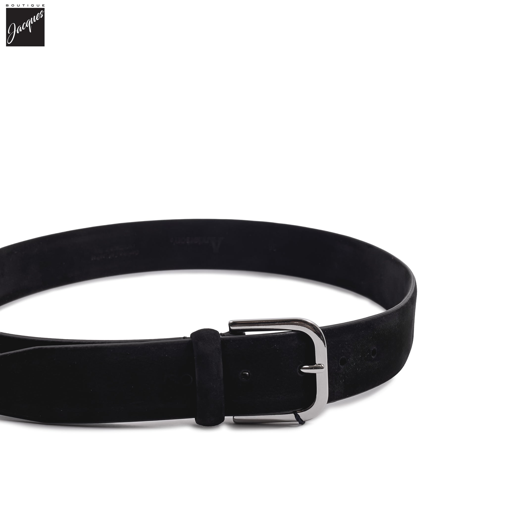 Black Nubuck Soft Suede Leather Belt - Anderson's