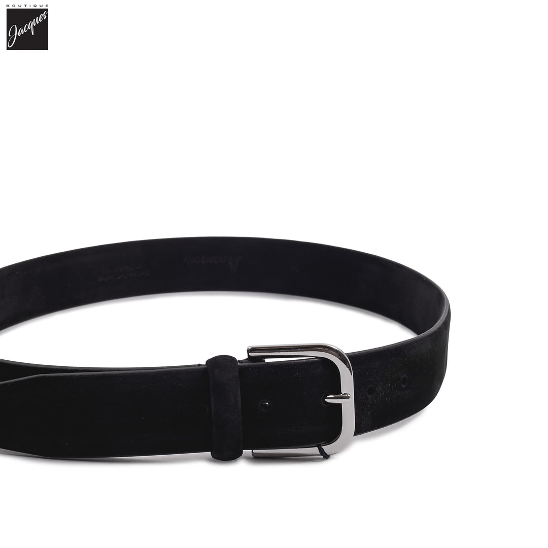 Black Nubuck Soft Suede Leather Belt - Anderson's
