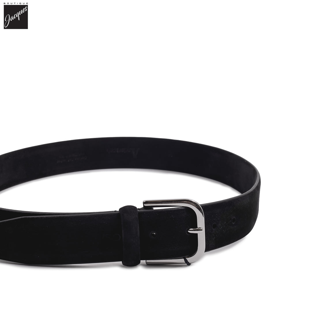 Black Nubuck Soft Suede Leather Belt - Anderson's
